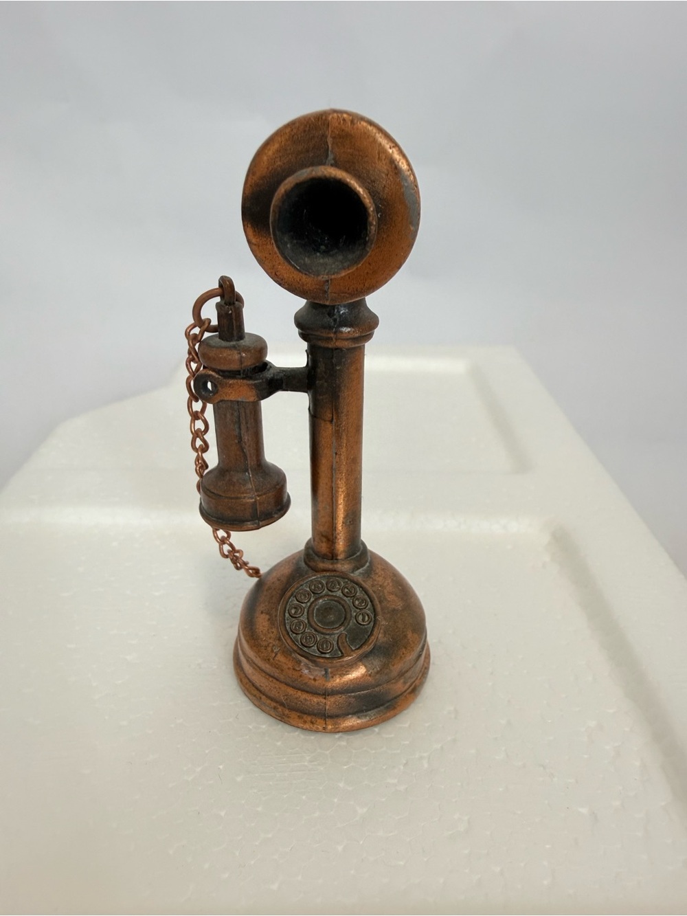 Old Tall Telephone Bronze Die Cast Metal Collection Pencil Sharpener